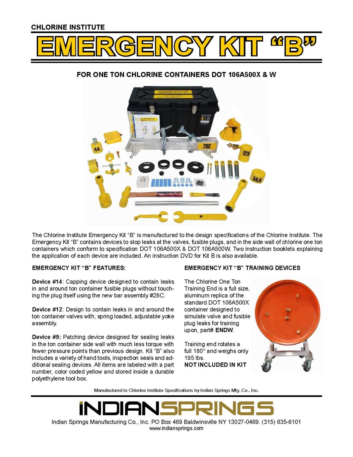 Shop Chlorine Emergency Kit B | Indian Springs Manufacturing