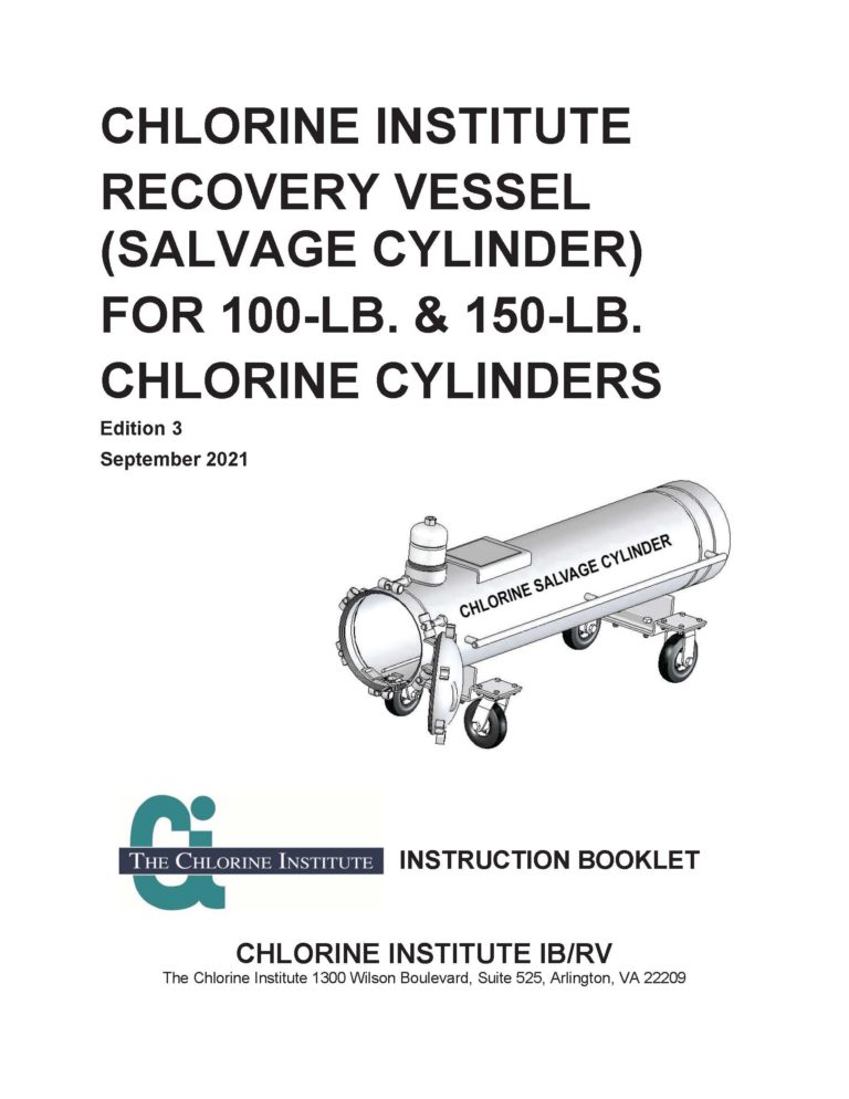 Chlorine Institute Recovery Vessel Instruction Booklet | Indian Springs