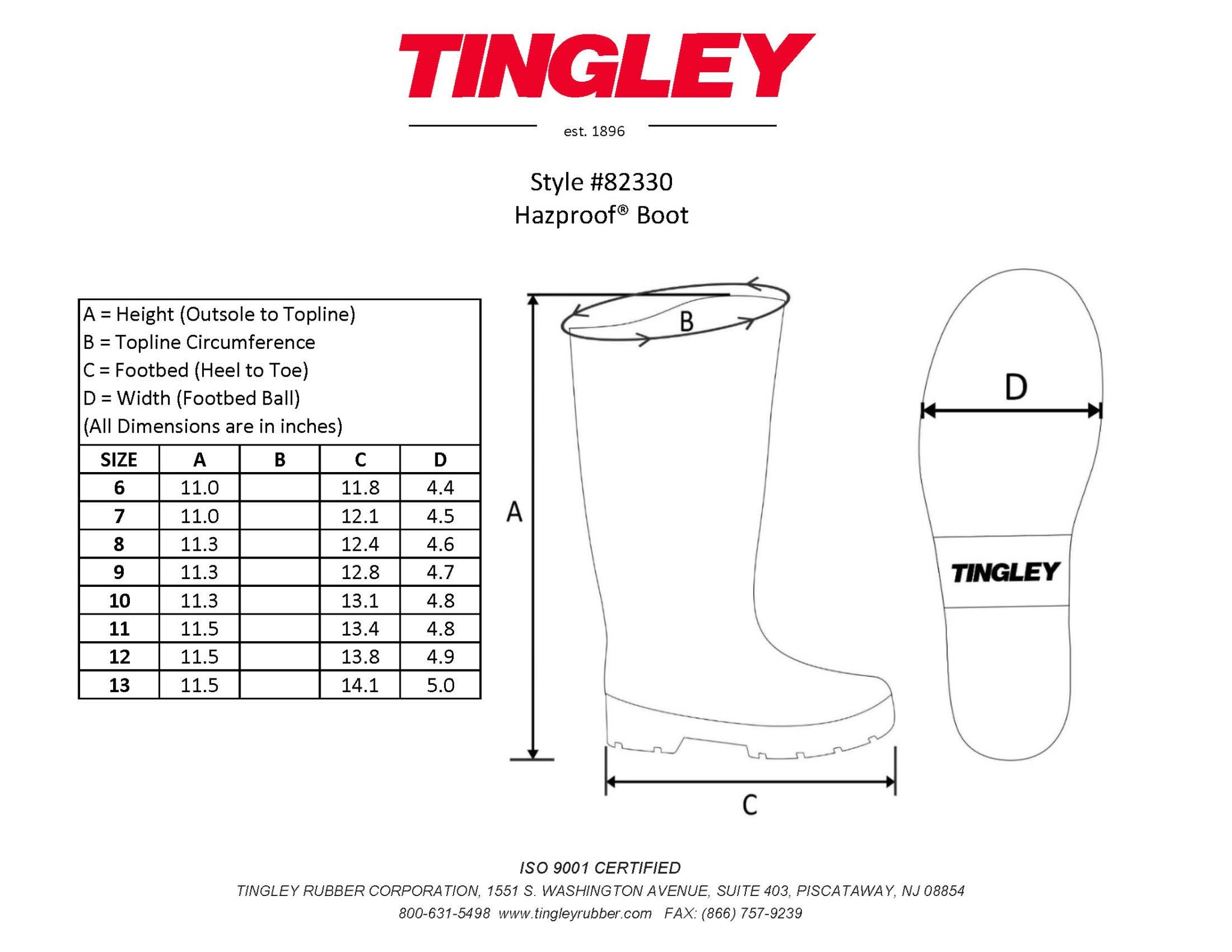 Boots Size Chart